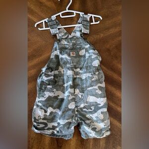 Carhartt Kids Overall shorts - Green and White Camo